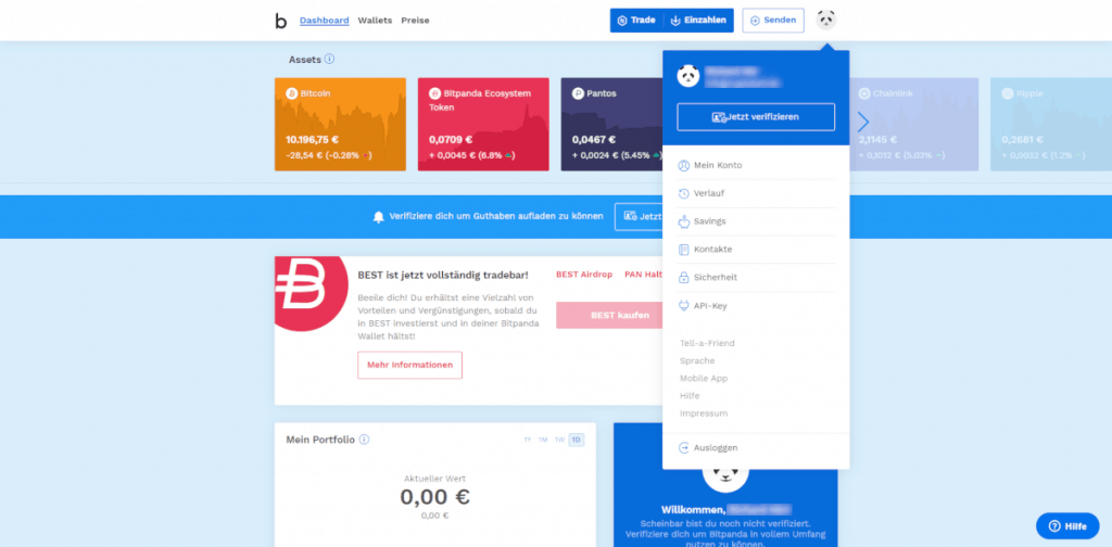 Bitpanda - Account verifizieren