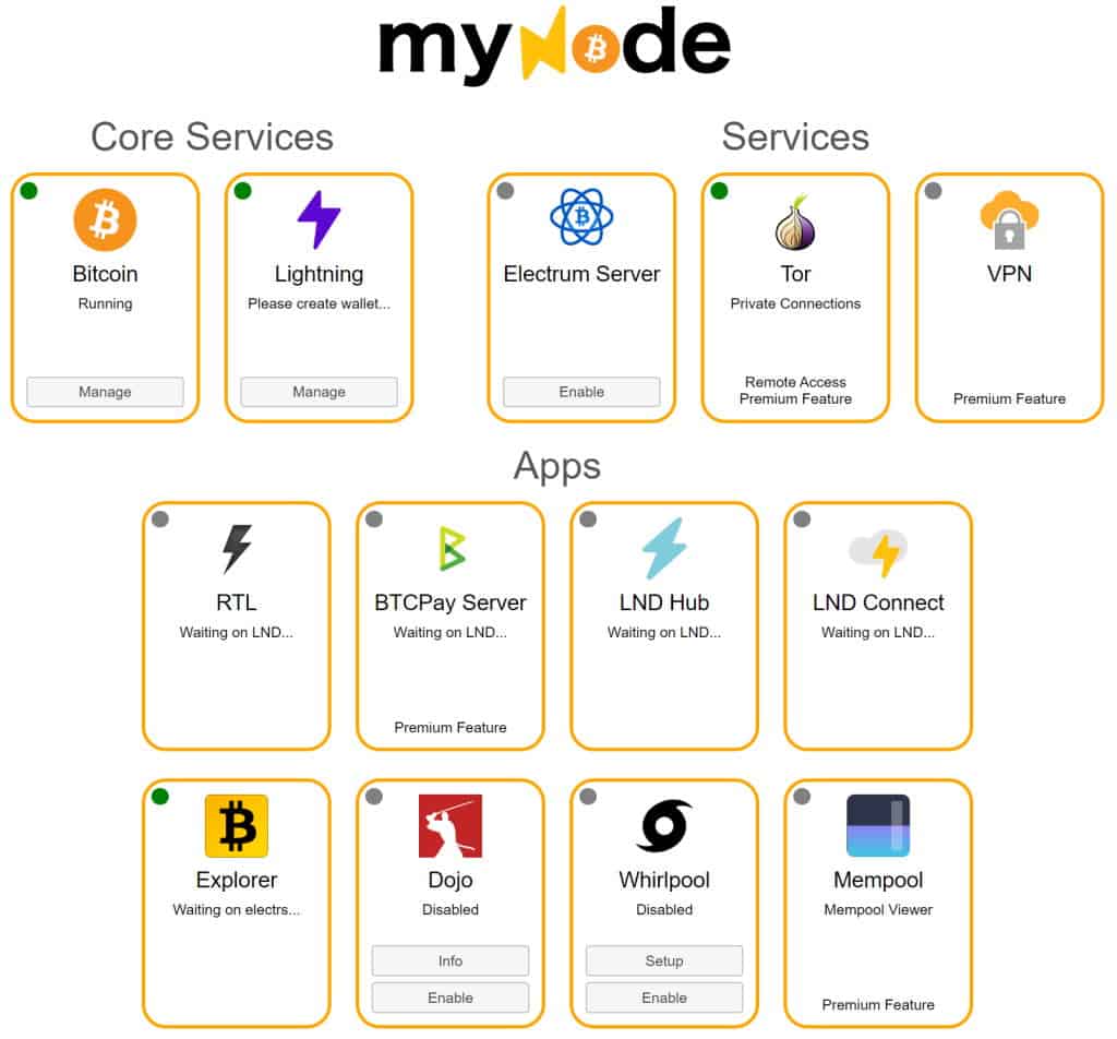 MyNode Features