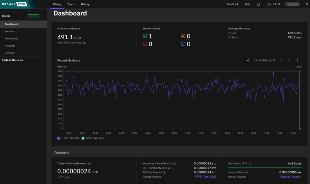 Braiins Pool Dashboard