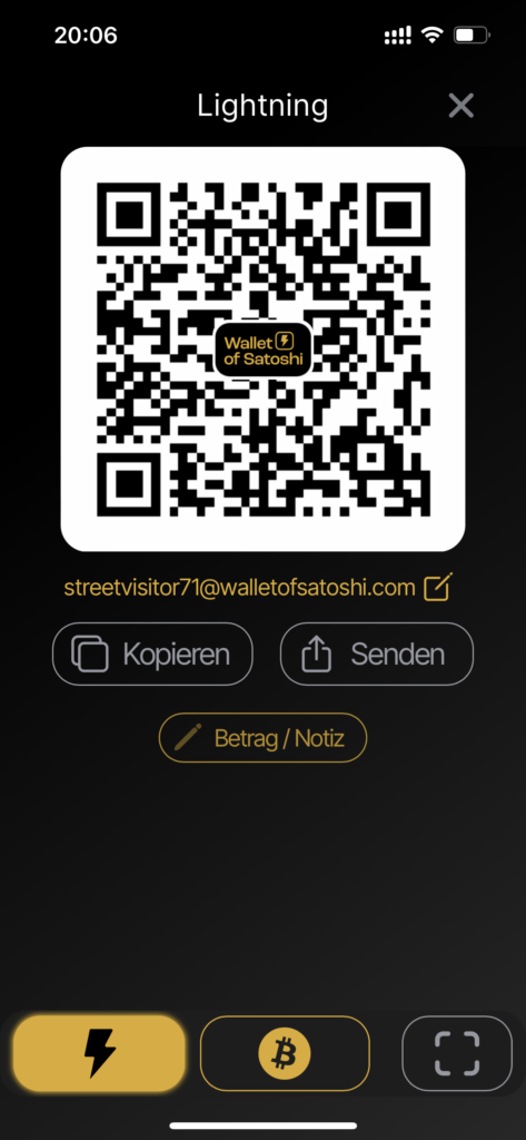 Wallet of Satoshi Lightning Wallet Adresse