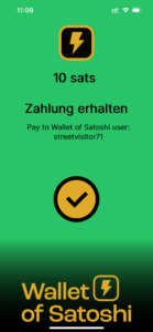 Wallet of Satoshi Einzahlung